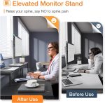 ODK 48 inch Computer Desk with Monitor Shelf and Storage Shelves, Writing Desk, Study Table with CPU Stand & Reversible Shelves, White - Image 6
